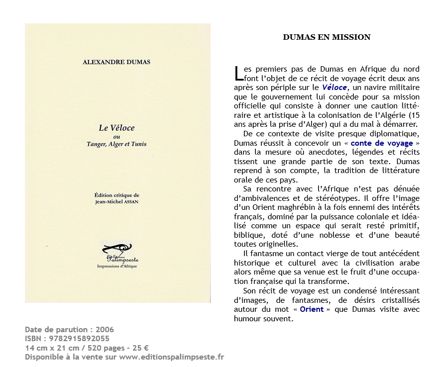 ALEXANDRE DUMAS LE VELOCE