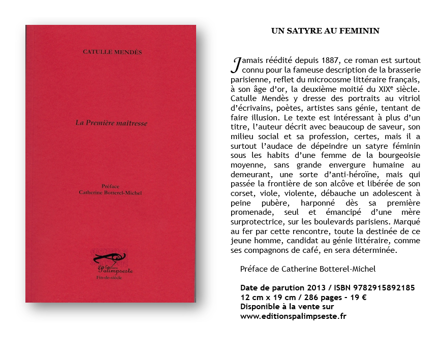 CATULLE MENDES LA PREMIERE MAITRESSE
